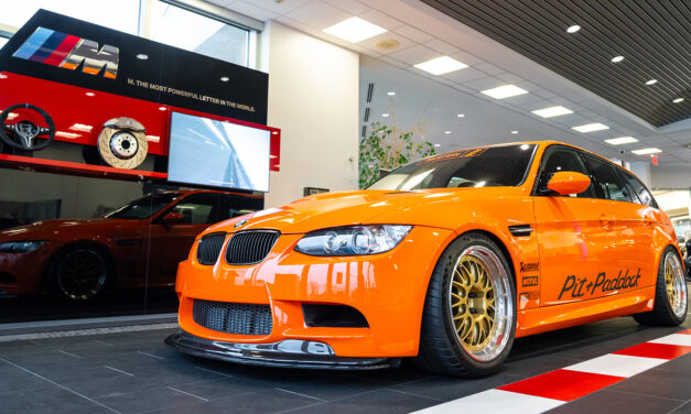 The Pit+Paddock E91 GTS Tribute Looks Right at Home on Thompson BMW’s Showroom Floor